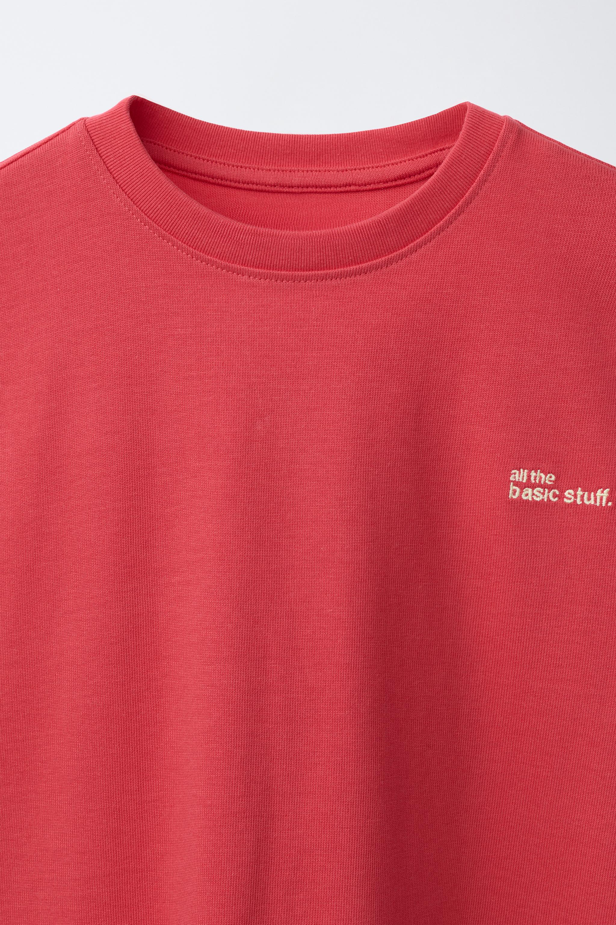 HEAVYWEIGHT EMBROIDERED TEXT T-SHIRT